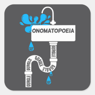 Sticker Carré Onomatopoeia écriture ou poésie créative