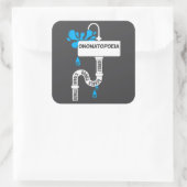 Sticker Carré Onomatopoeia écriture ou poésie créative (Sac)