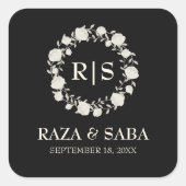 Sticker Carré Onyx Grace Black and Ivory Wedding (Devant)