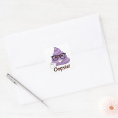 Sticker Carré Oops Emoji Pourpre Poop (Enveloppe)