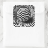 Sticker Carré Op Art Noir Et Blanc (Sac)