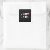 Sticker Carré Open Here" — Chic Pink Bird Envelope Seal (Sac)