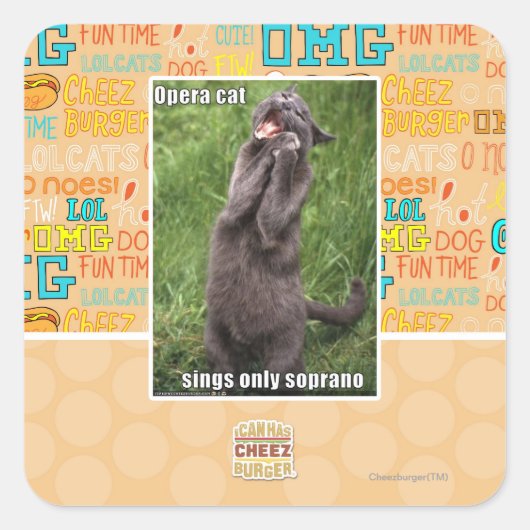 Sticker Carré Opera Cat (Devant)