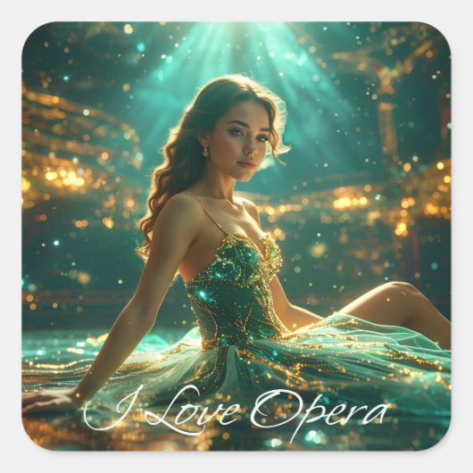 STICKER CARRÉ OPÉRA - J'AIME L'OPÉRA (Devant)