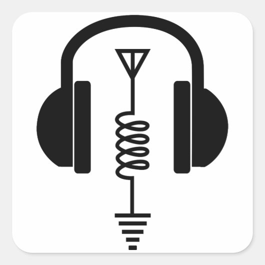 Sticker Carré Opérateur radio de jambon (Devant)