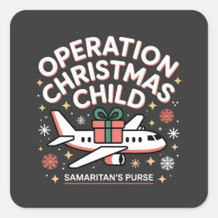Sticker Carré Opération Enfant de Noël Sac à main samaritain