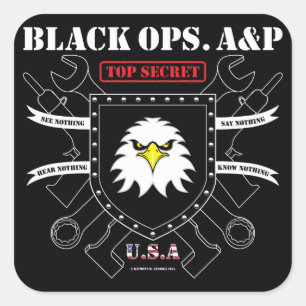 Sticker Carré Opérations noires. A&P