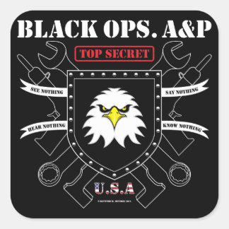 Sticker Carré Opérations noires. A&P