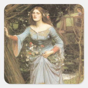 Sticker Carré Ophélie avec Bouquet