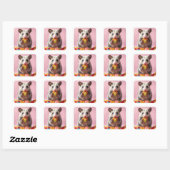 Sticker Carré Opossum Manger Gummy Sweeties (Feuille)