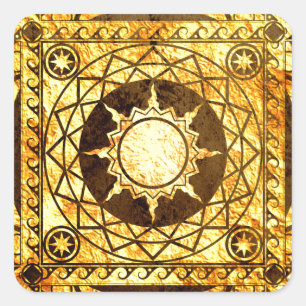 Sticker Carré Or Atlantean de métiers sur le bronze