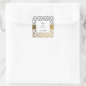 Sticker Carré or damas enveloppes scellés (Sac)