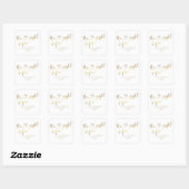 Sticker Carré Or Élégant La Nuit Avant Mariage (Feuille)