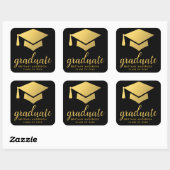 Sticker Carré Or et noir (Feuille)