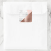 Sticker Carré Or et points roses (Sac)
