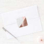 Sticker Carré Or et points roses (Enveloppe)
