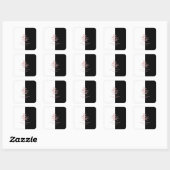 Sticker Carré Or rose moderne monogramme personnalisé L divisé (Feuille)