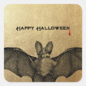Sticker Carré Or Vampire Bat Halloween (Devant)