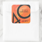 Sticker Carré Orange 40 Anniversaire de la Décennie (Sac)