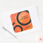 Sticker Carré Orange 50 Anniversaire de la Décennie (Enveloppe)