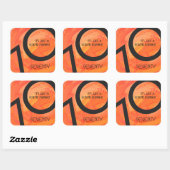 Sticker Carré Orange 70 Anniversaire de la Décennie (Feuille)