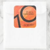 Sticker Carré Orange 70 Anniversaire de la Décennie (Sac)