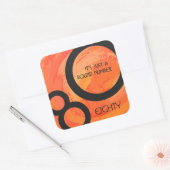 Sticker Carré Orange 80 Anniversaire de la Décennie (Enveloppe)