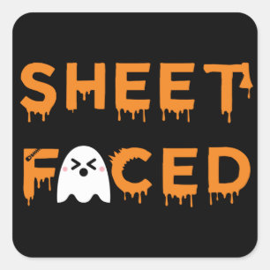 Sticker Carré Orange à facettes feuille