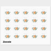 Sticker Carré Orange Blossoms Citrus Botanical Wedding  (Feuille)