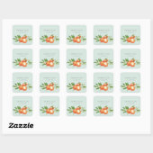 Sticker Carré Orange Blossoms Citrus Mariage botanique (Feuille)