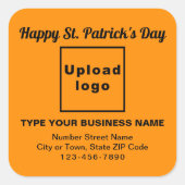 Sticker Carré Orange Color Saint Patrick Business (Devant)
