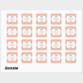 Sticker Carré Orange Damask Pattern Graduation (Feuille)