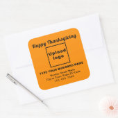 Sticker Carré orange de Thanksgiving (Enveloppe)
