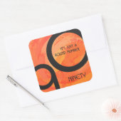 Sticker Carré Orange Décennie 90e anniversaire (Enveloppe)