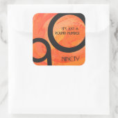 Sticker Carré Orange Décennie 90e anniversaire (Sac)