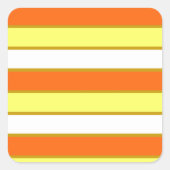 Sticker Carré Orange, jaune et White Stripes (Devant)