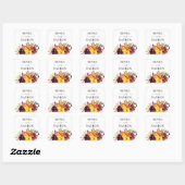 Sticker Carré Orange & Jaune Gold Fall Floral (Feuille)