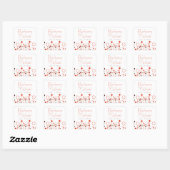 Sticker Carré Orange Rouge Simple Floral Dot Moderne (Feuille)