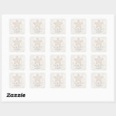 Sticker Carré Orange Rustic Starfish Enregistrer la date (Feuille)