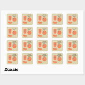 Sticker Carré Orange Squash (Feuille)