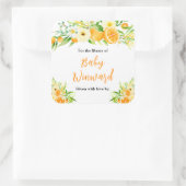 Sticker Carré Oranges Citrus Baby Shower Bookplate (Sac)
