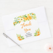 Sticker Carré Oranges Citrus Birthday Thank You (Enveloppe)