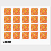 Sticker Carré Oranges funky (Feuille)