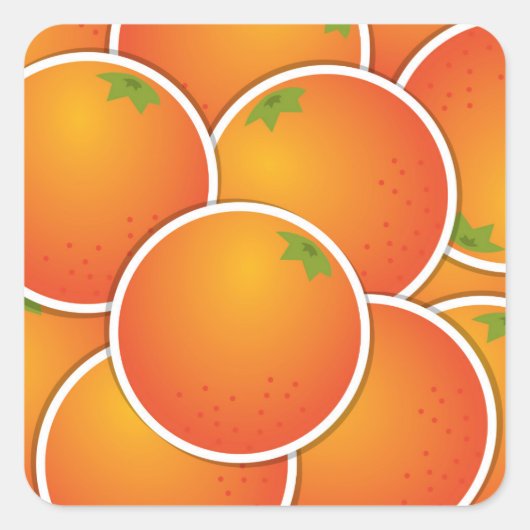 Sticker Carré Oranges funky (Devant)