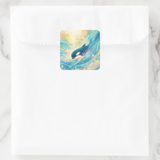 Sticker Carré Orca Guardian de Deep Deep (Sac)