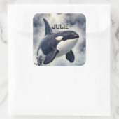 Sticker Carré  Orca Stormy waves, Personalized (Sac)