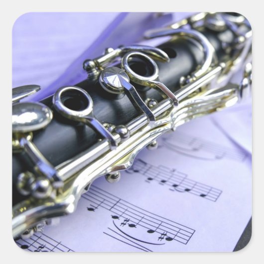 Sticker Carré Orchestre de musique Clarinet Sheet (Devant)