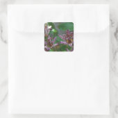 Sticker Carré Orchidée blanche rayée violette rose comme lys de  (Sac)