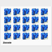 Sticker Carré Orchidées bleues (Feuille)