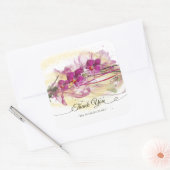 Sticker Carré Orchidées violettes Calligraphie de l'art Abstrait (Enveloppe)